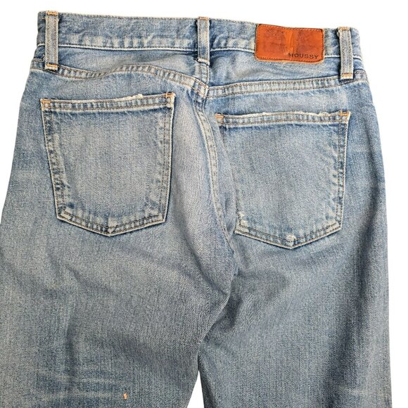 Moussy Vintage Distressed Light Wash Straight-Leg Womens Jeans Size 24 JJ4119 - Picture 7 of 7